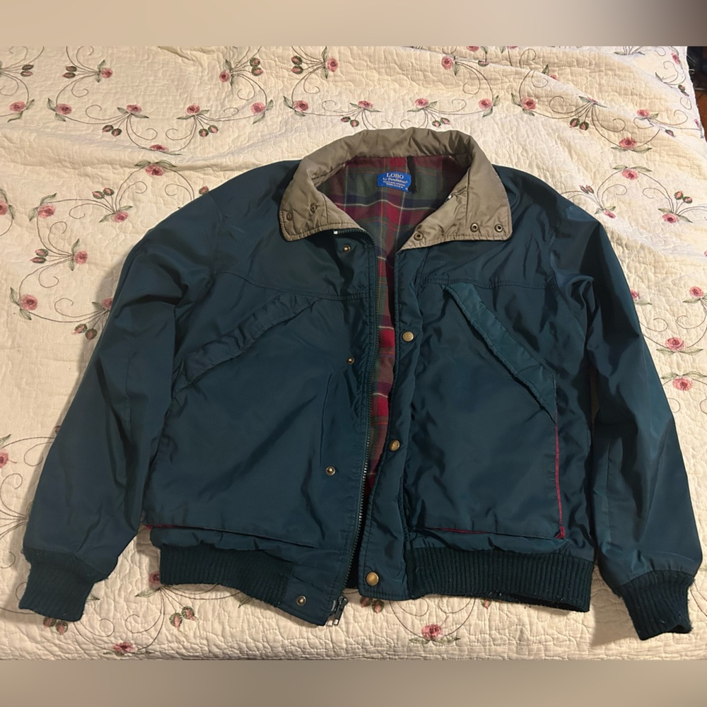 Vintage Pendleton Green Bomber Jacket with Beige Collar